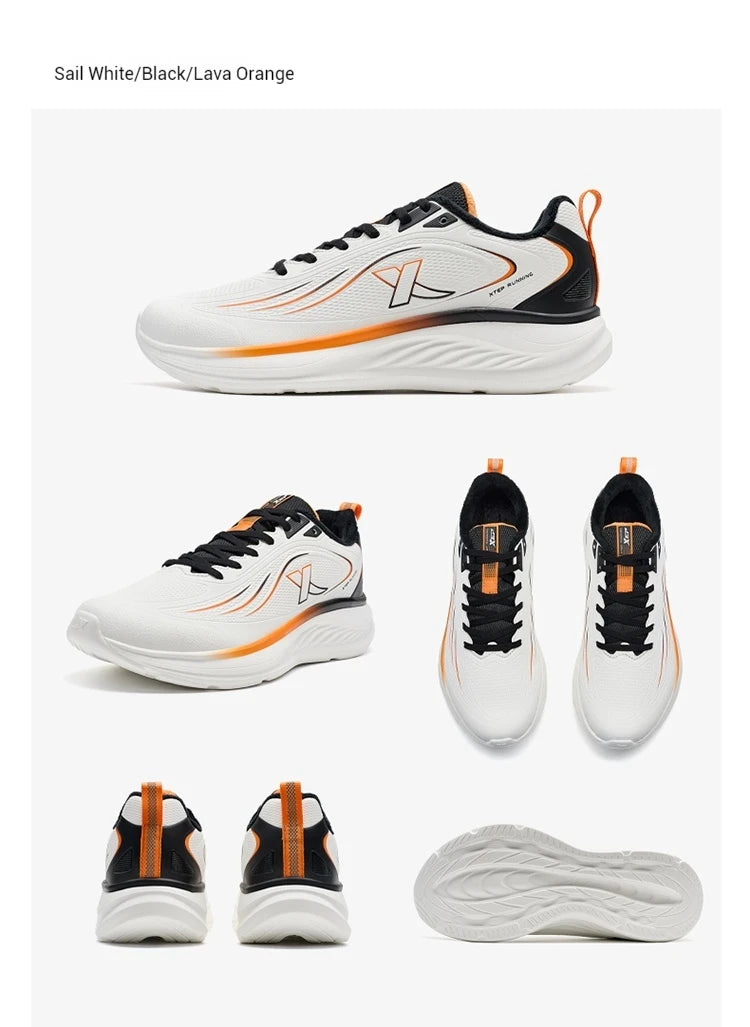Xtep Running Shoes For Men 2024 Winter Stability Cushioning Lace Up Sports Shoes Keep Warm Jogging Soft Sneakers 876419370035