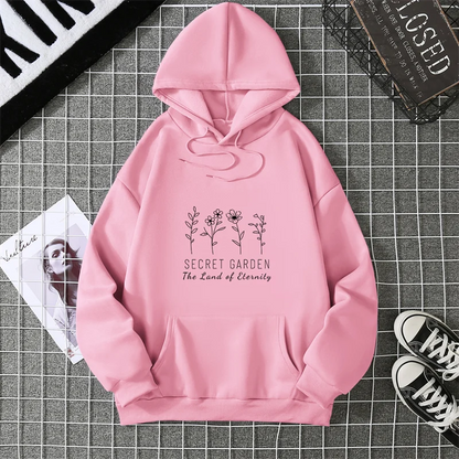 2025, großer Kapuzenpullover mit positiven Gedanken, niedlicher Wildblumen-Pullover mit inspirierendem Slogan, Vintage-Kapuzenpullover für psychische Gesundheit.