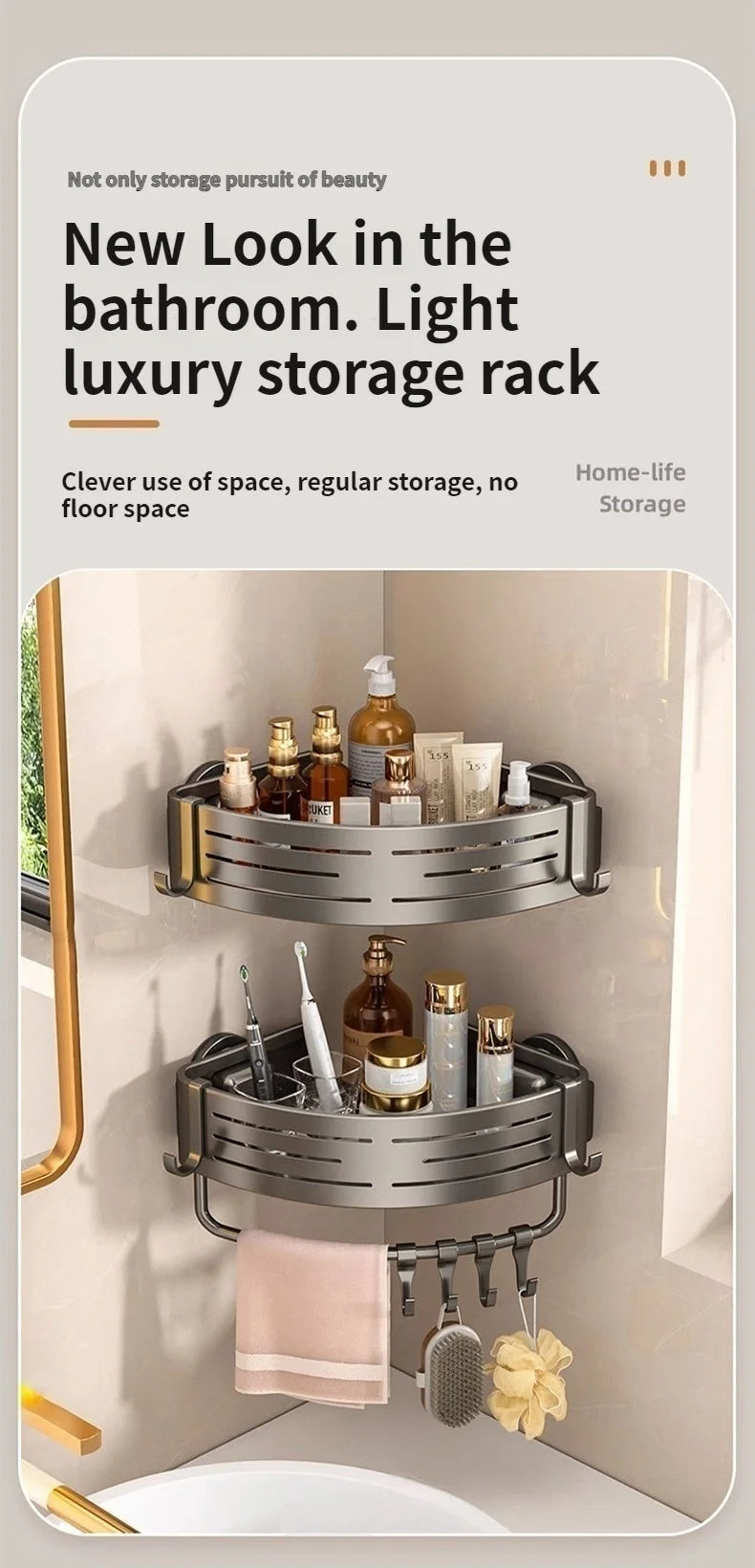 Kein Bohren Saugnapf Badezimmer-Saugregal Perforationsfreie Toilette Wandmontierter Duschgel-Dreieckskorb Badezimmerregal