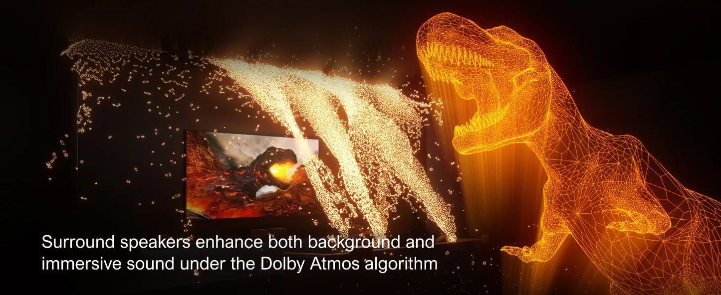 ULTIMEA 7.1Ch Soundbar with Dolby Atmos, APP Control, Surround Sound System for TV, 4 Wired Surround Speakers, Sound Bar for TV.