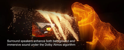 ULTIMEA 7.1Ch Soundbar with Dolby Atmos, APP Control, Surround Sound System for TV, 4 Wired Surround Speakers, Sound Bar for TV.