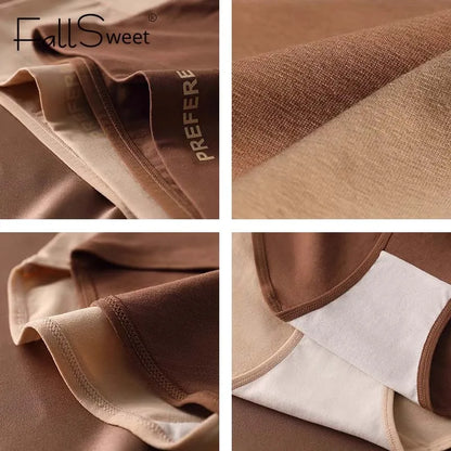 FallSweet 3PCS Seamless Women High Waist Briefs Panties Breathable Cotton Underwear Female Sexy Underpants Large Size Lingerie.