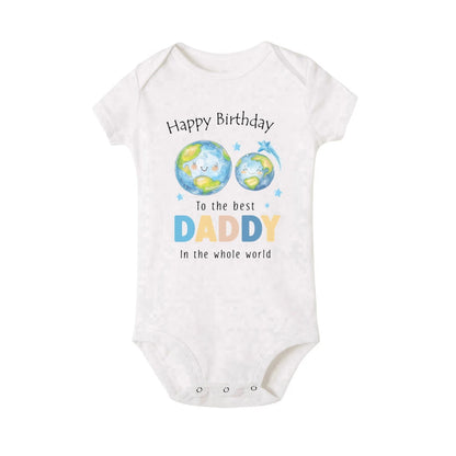 Alles Gute zum Geburtstag zum besten Papa in der ganzen Welt. Baby-Strampler mit Aufdruck, Papa-Geburtstagsfeier, Kleinkind-Outfit, Body, Neugeborenen-Overall.