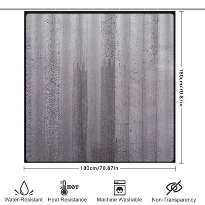 Modernes, weiß strukturiertes Duschvorhang-Set für Badezimmerdekoration, perfekt sitzendes Stangentaschendesign (1er-Set)