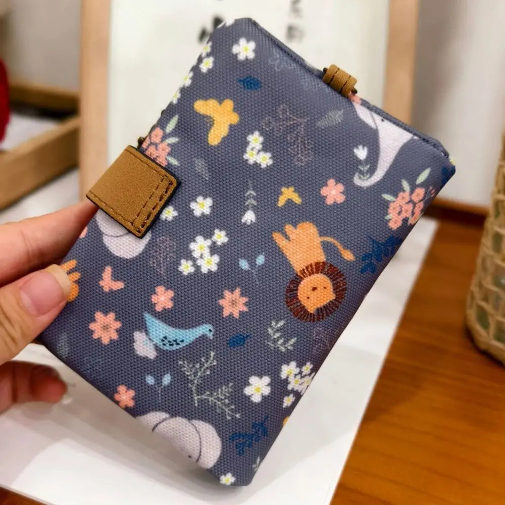Women Cute Zipper Hasp Short Wallet PU Leather-Capacity Coin Purse Money Bag Frosted Printing ID Card Holder Girl Cute Clutch.