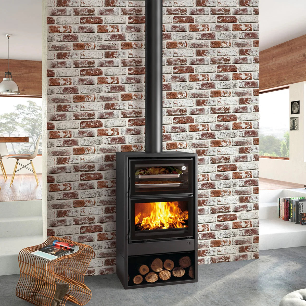 10pcs 3D Brick Wall Stickers Self-adhesive Faux Brick Wall Panels, Matt, Waterproof, 30 x 30cm, Living Room Bedroom Wall Decor