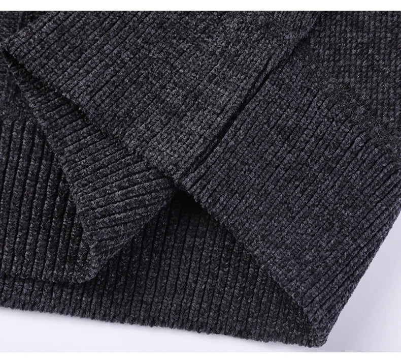 Winter Men Fleece Sweater Thickened Pullover Shirt Collar Sweaters Velvet Clothing Autumn Winter Jumpers Fashion Knitwear.