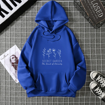 2025, großer Kapuzenpullover mit positiven Gedanken, niedlicher Wildblumen-Pullover mit inspirierendem Slogan, Vintage-Kapuzenpullover für psychische Gesundheit.