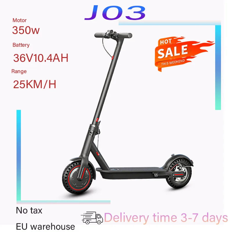 J-03 Electric scooter 350W peak power 36V10.4AH battery foldable electric scooters adults city travel portable E-type scooter.