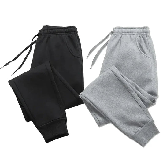 Mens Casual Pants Autumn Winter Fleece Sweatpants Men Running Jogger Sports Gym Trousers Fashion Solid Color Workout Long Pants.