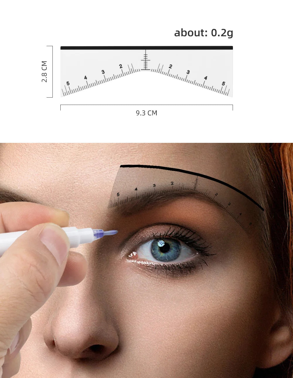 25pcs Disposable Eyebrow Ruler Self-adhesive Sticker Microblading Tattoo Position Mapping Stencils Profession Makeup Tool.
