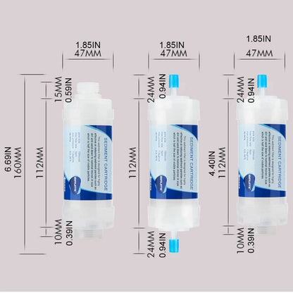 Home Water Filter Sediment Filter Cartridge Replacement Maximum Flow 30 lpm Operating Temp 33.08º F to 104ºF