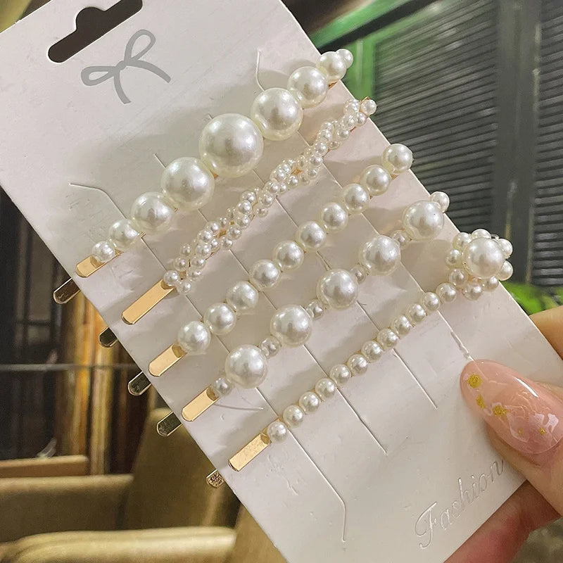 Simulated Pearl Hair Clips For Women Korean Women Hairpins Girl Geometric Hair Barrettes Fashion Hairgrip Hair Accessories.