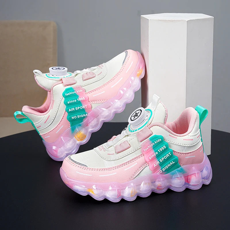 New Anti-skid Leather Kids Sneakers for 5-16Years Girls Casual Walking Footwear Non Slip Children Boys Sport Running Sneaker.