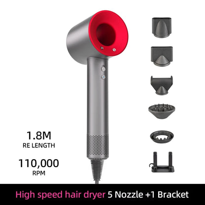Negative ion hair dryer with high speed and no blades High power silent and quick drying Portable, suitable for home and travel.