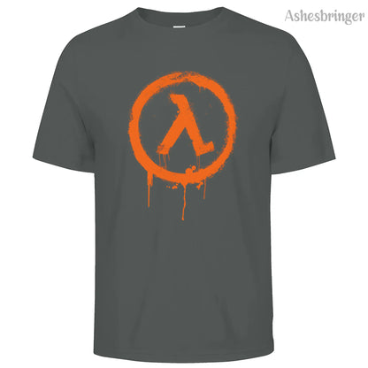 Men's Cotton Crew Neck Half Life Graphic Print T-Shirt Street Casual Style Tops For Men and Women