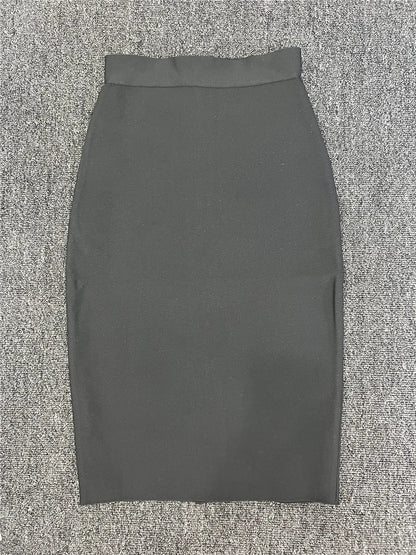 60CM Knee Length Stretch Bandage Skirts Women Candy Color Bodycon Pencil Skirt Ladies Elegant Office Business Formal XL XXL.