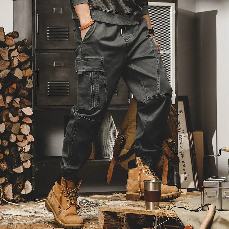 ARENS Techwear Cargo Pants Men Black Cargo Trousers Male Vintage Japanese Streetwear Hip Hop Pockets Casual Safari Style Loose.