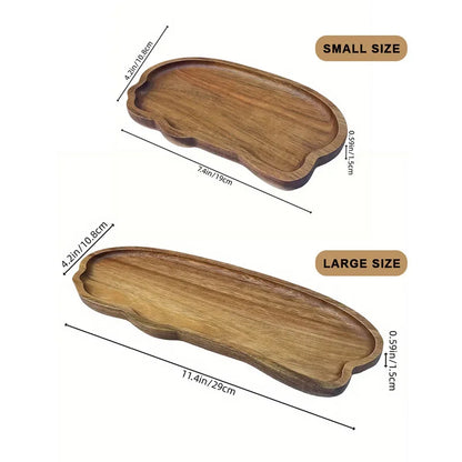 Japanese Style Wooden Tea Coffee Tray Fruit Dessert Candy Plate Wood Decorative Bread Snack Cake Food Dish Trays Tableware.