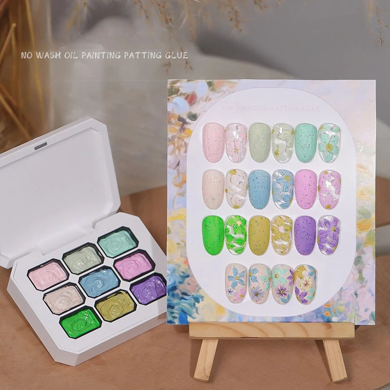 Nail Art UV Oil Paintting Gel for Nails DIY Carve Patterns 3D UV Texture Gel Carving Flowers Accessories for Manicure Tools.