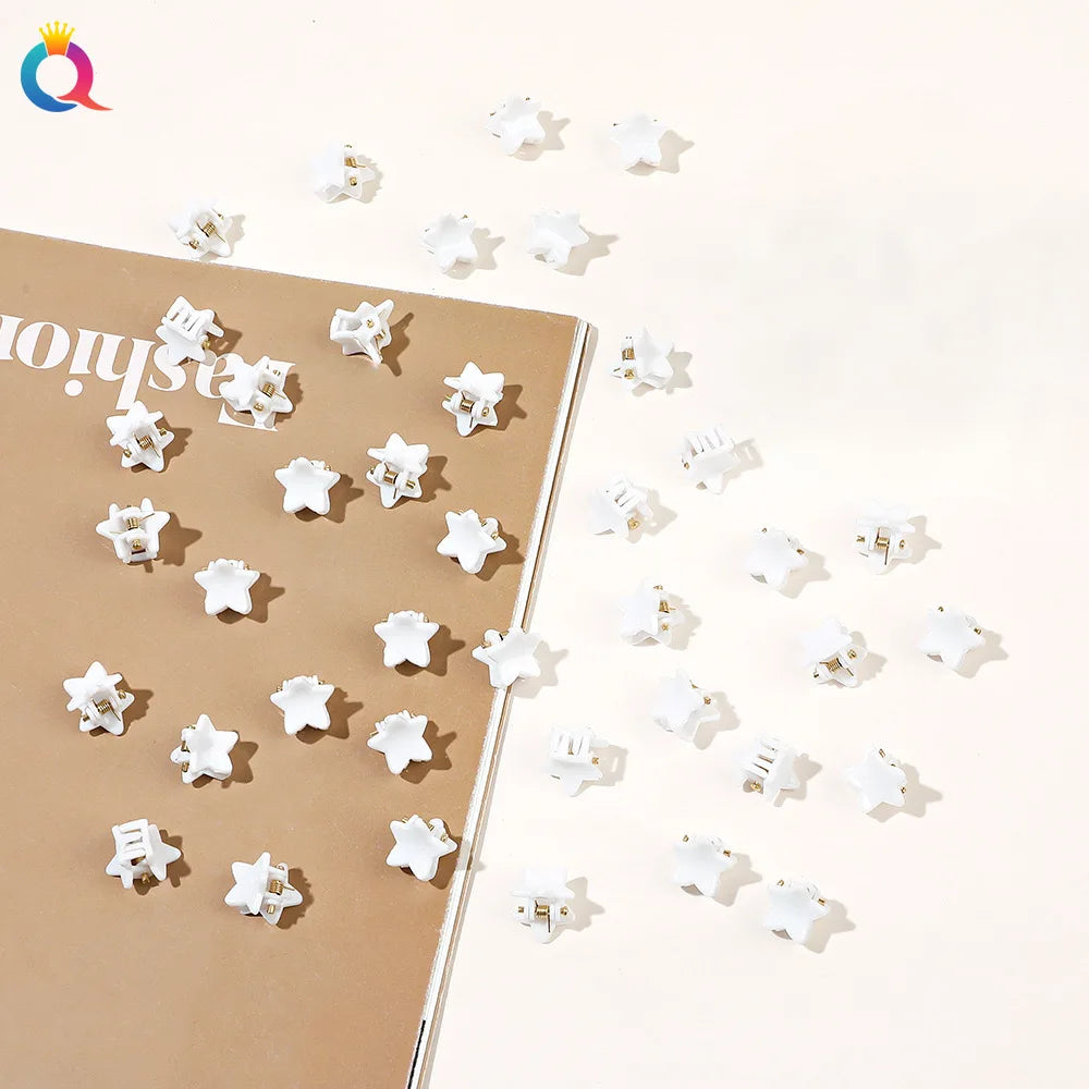 50Pcs Flower Hair Clips Multi color Mini Cute Hair Styling Accessories for Girls and Women Birthday Gifts,10 Colors at Least.