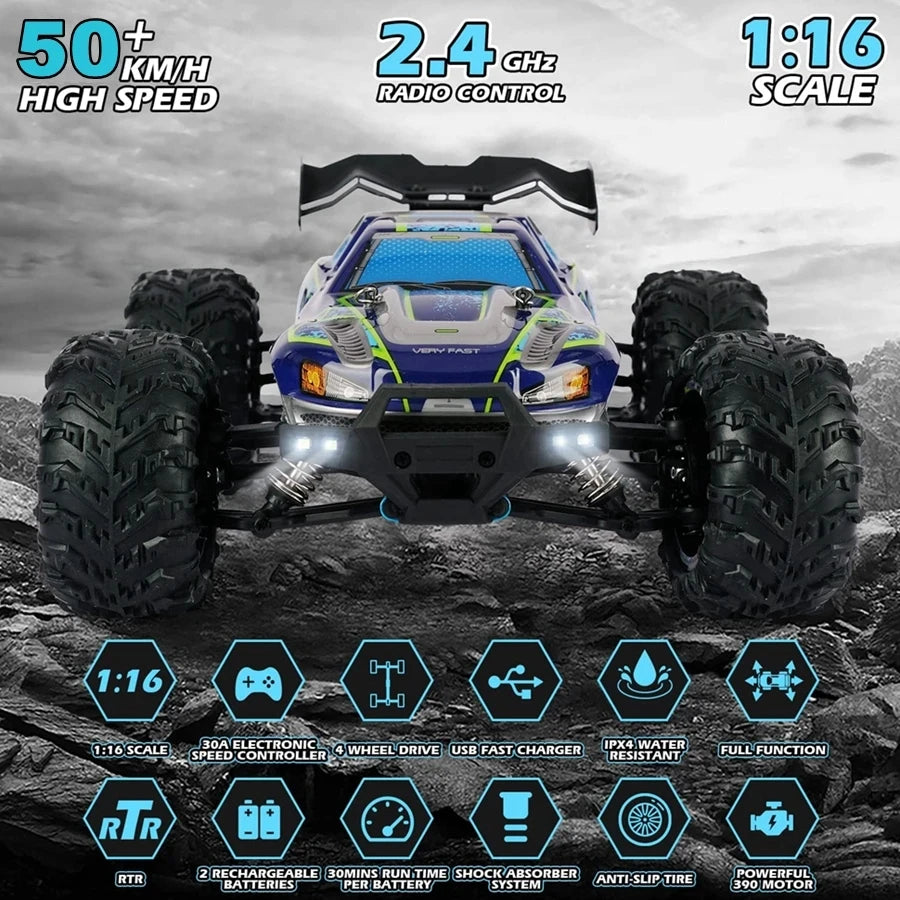 4WD Remote Control Car Off Road 4x4 RC High Speed Buggy Truck Super Brushless 50 or 80KM/H Fast Drift Racing Toy Kids Adults