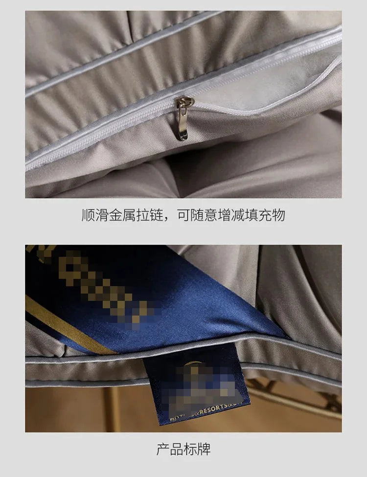 New Hilton Twisted Flower Bread Pillow Feather Velvet Neck Protection Hotel Pillow Core Single Person Not Easy to Collapse.