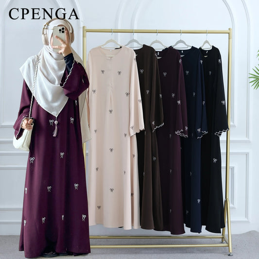 Luxus Dubai Schmetterling Stickerei Abaya Muslimische Frauen Modest Kleid Islamischen Femme Urlaub Outfit 2025, Mode Türkei Kaftan Robe.