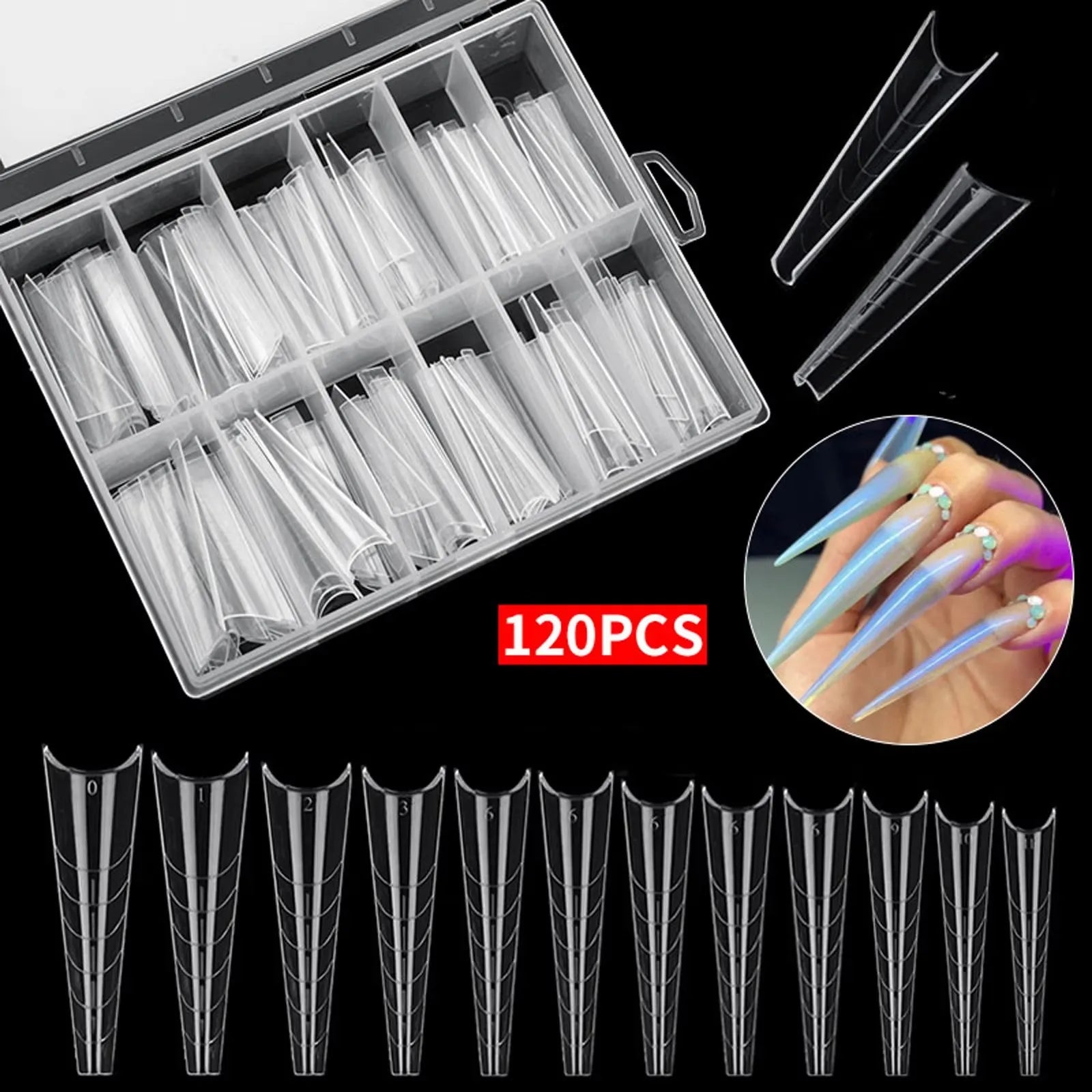 Extension False Nails Art Tips Acrylic Fake Finger Gel Polish Mold Sculpted Full Cover Press on Nails Manicures Accessories Tool.