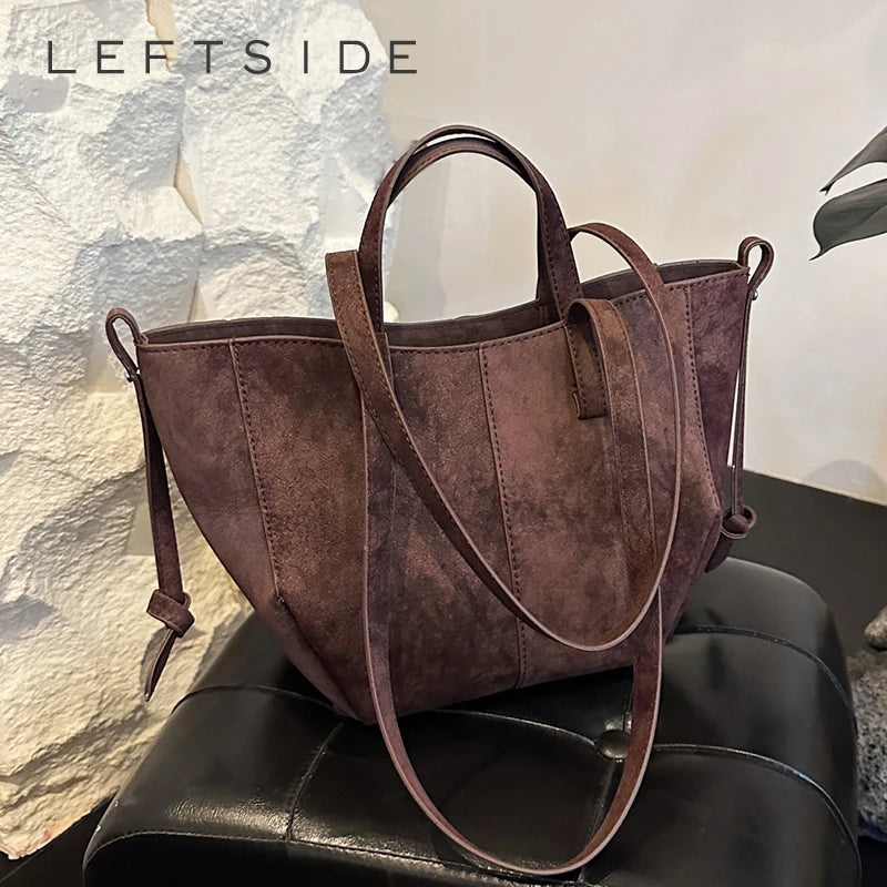 LEFTSIDE Small PU Leather Shoulder Bags for Women 2025 Luxury Designer Crossbody Bag Females Brand Retro New Handbags and Purses.