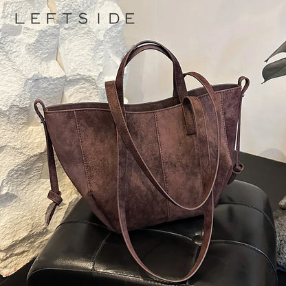 LEFTSIDE Small PU Leather Shoulder Bags for Women 2025 Luxury Designer Crossbody Bag Females Brand Retro New Handbags and Purses.