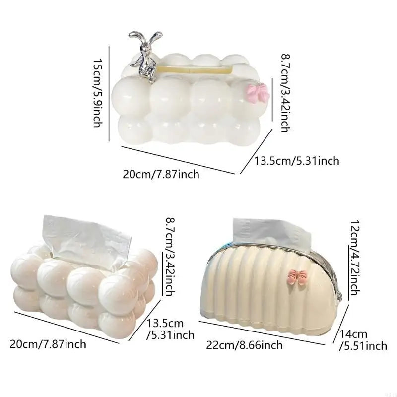 Stylish Rabbit Tissue Holder Paper Dispenser Complements Any Interior Setting 95AA.