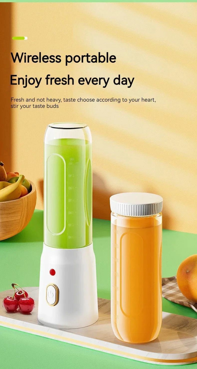 Portable Wireless Blender Electric Fruit Juicer Machine For Orange Ice Crushing 10 Blades Auxiliary Food Machine 1500mA Mixer.