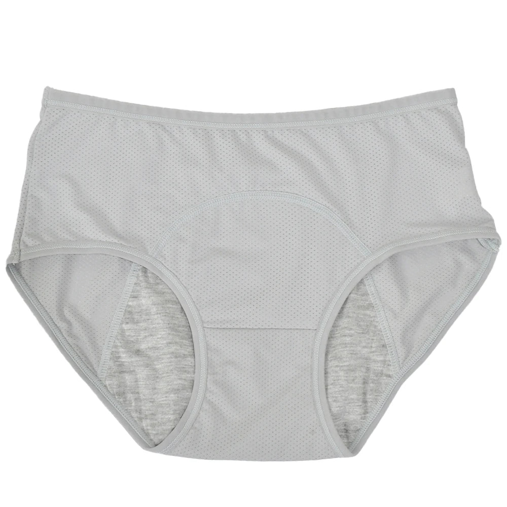 1pc Women's Leak Proof Menstrual Panties – Mid Waist Ice Silk Plus Size Waterproof Period Underwear Sexy Physiological Briefs.