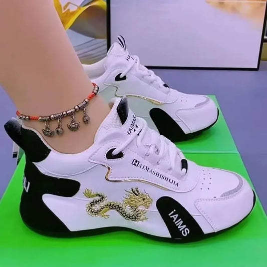 Women Designer Sneakers 2024 Summer Leather Waterproof Casual Sports Shoes Women Lightweight Breathable Non-slip Platform Shoes.