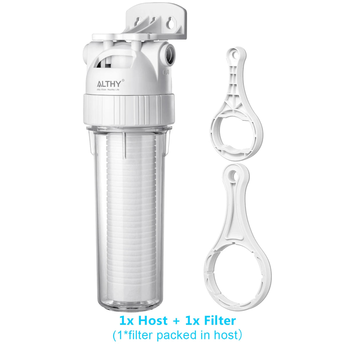 ALTHY 5 Micron Whole House Sediment Water Filter System Prefilter Purifier, 10 Inch PP cotton Pre filter.