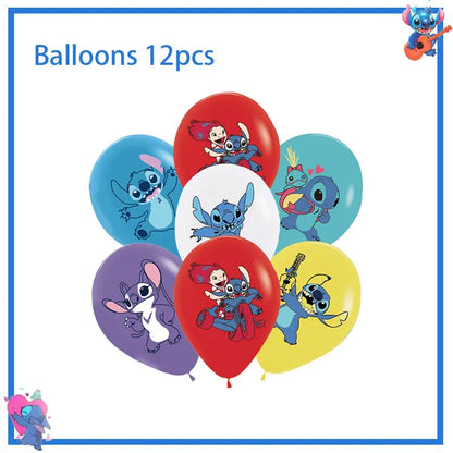 Disney Stich Geburtstag Party Dekorationen Blau Thema Geschirr Tischdecke Banner Hängende Spirale Für Kinder Event Liefert.