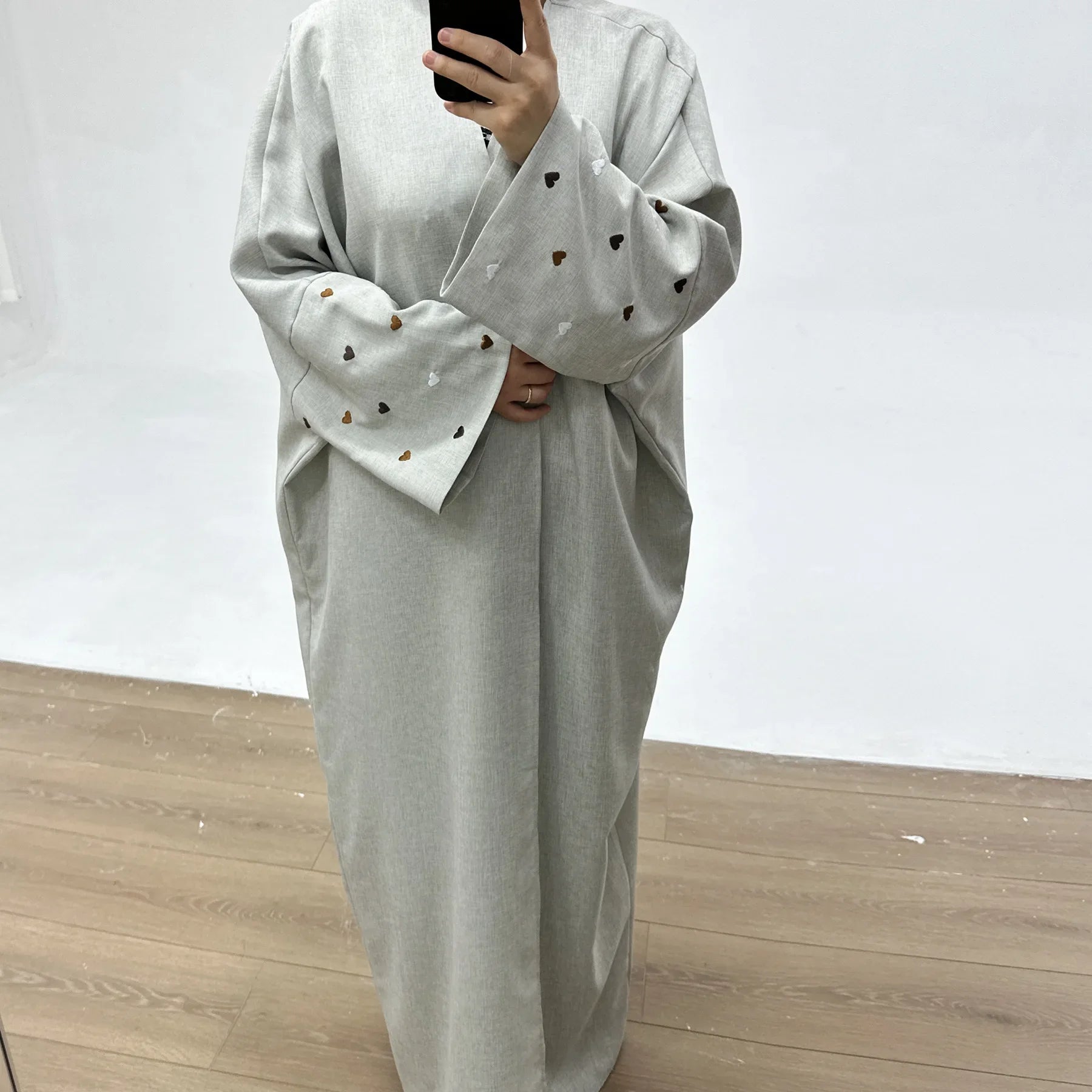 2025 Ramadan Eid Open Butterfly Moon Heart Modest Kimono Abaya Dubai Turkey Muslim Dress Abayas for Women Kaftan Kebaya Caftan.