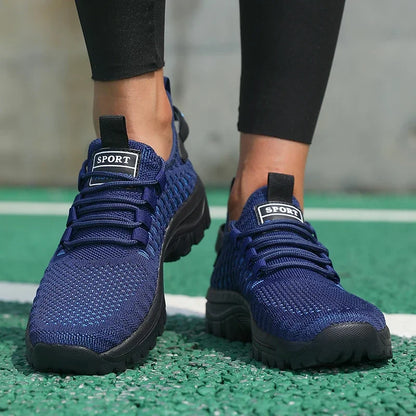 Fashion Men's Sneakers Trendy Breathable 2025 Comfortable Soft Running Shoe New High - Quality Knit Upper Lace Up Tenis Feminino.