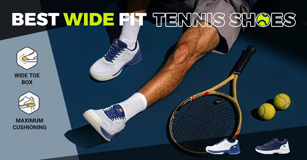 FitVille Professionelle Tennisschuhe für Herren, Soprt-Schuhe, Trainings-Sneaker, rutschfest, schweißabsorbierend, geschwollene Füße, Fußgewölbeunterstützung.