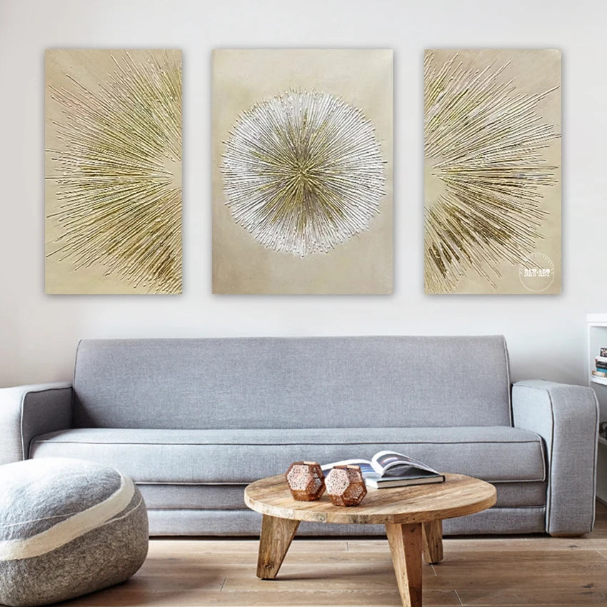 New Arrival Modern Abstract Golden Mountain Landscape Oil Paintings On Canvas China Artwork Wall Decor For Room Unframed.