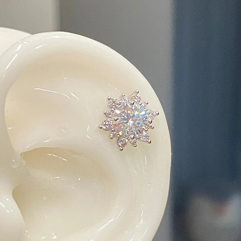 1 PCS Star Silver Color 316L Stainless Steel Ear Bone Nail for Women New Fashion Allergy Prevention Jewelry Gifts