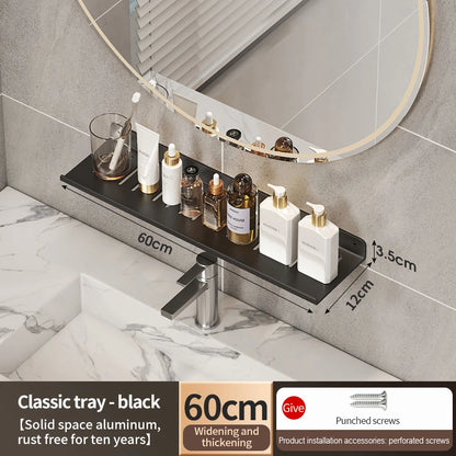 Badezimmerregal, Badezimmerregal, Toilettenlagerregal, Toilette, Küchenraum, Aluminium, zum Aufhängen an der Wand, stanzfreies Regal