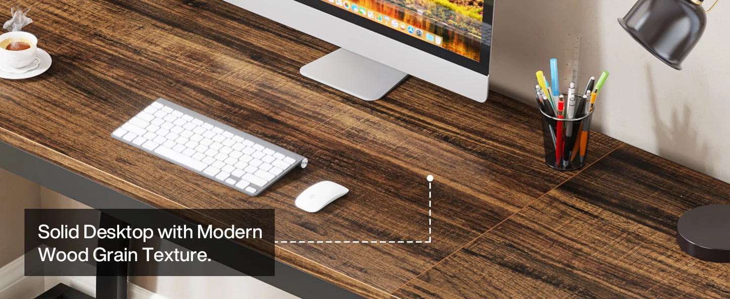 Tribesigns Computertisch mit 3 Schubladen, 59-Zoll-PC-Schreibtisch mit umkehrbaren Schubladen, Arbeitsplatz für industrielle Arbeitszimmer-Schreibtisch