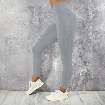 Yoga Fitness Women Leggings High Waist Tights with Pocket Gym Workout Running Stretchy Sexy Butt Liftting Casual Skinny Pants.