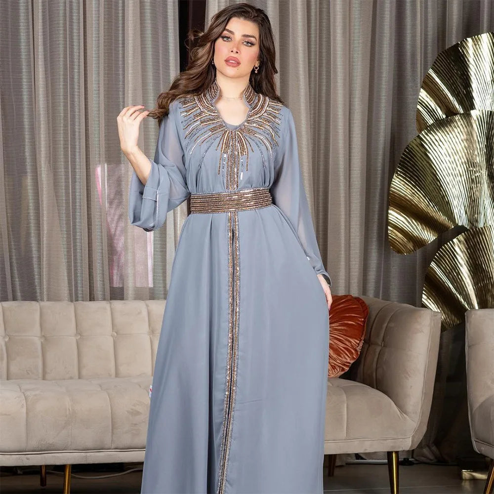 Floral Bedruckte Abaya Arabisch Langes Kleid Frauen Muslimischen Marokkanischen Kaftan Robe Golf Jalabiya Dubai Islam Türkei Kleider Ramadan Kleid.