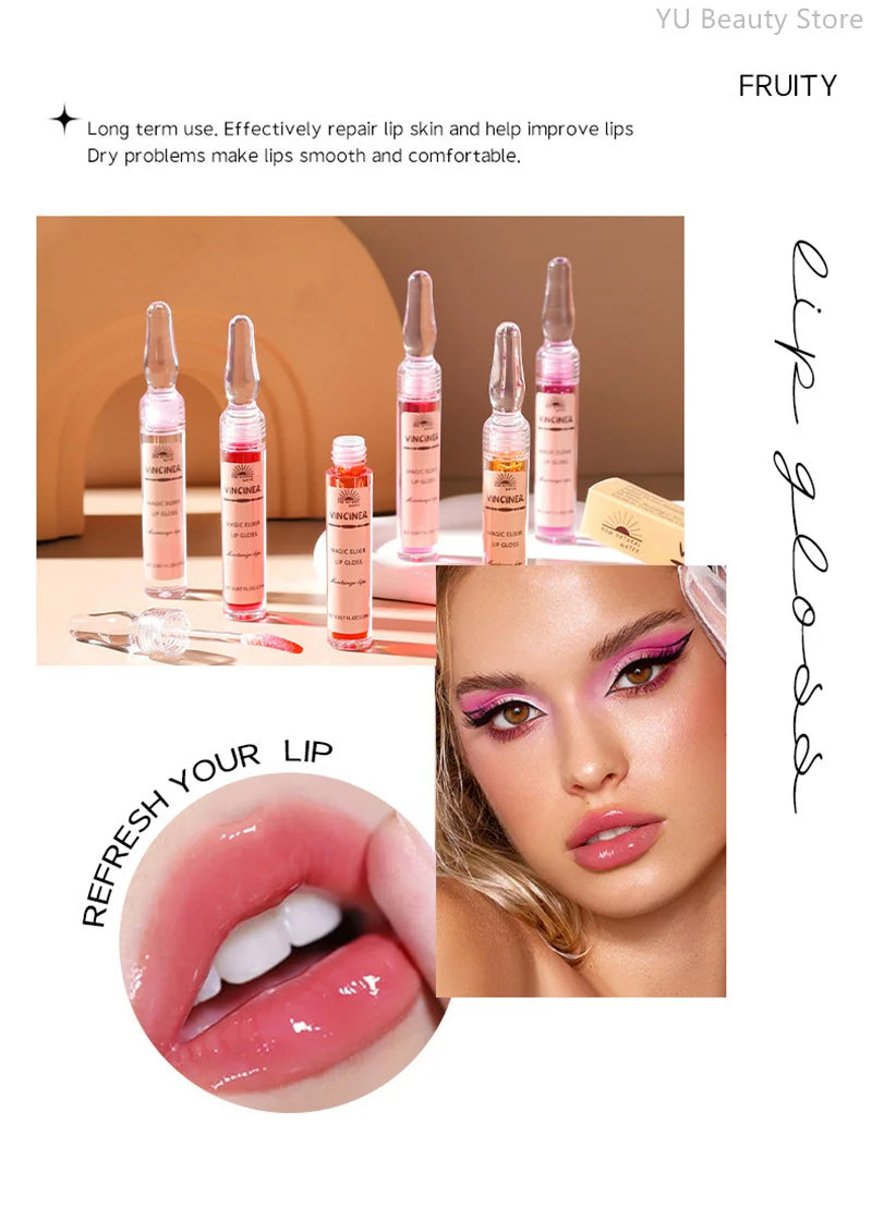 6 Colors Lip Plumping Gloss Instant Lip Plumper Extreme Volume Serum Oil Moisturizing Sexy Plump Lips Korean Makeup Products.