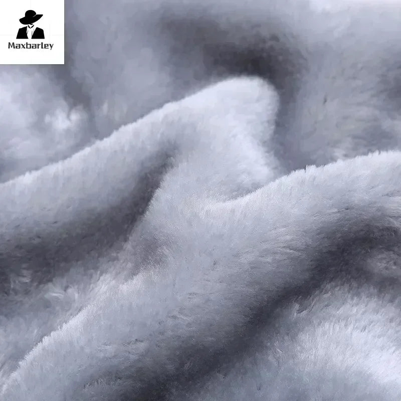 2024 New Winter Thick Men Sports Suit Tracksuit Hooded Sportswear Zipper Cardigan Hooded Woolen Trousers Pants Casual Men Set.