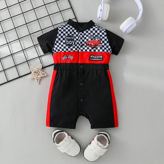 Ein Stück Baby Jungen Sommer Kurzarm Cartoon Auto Coole Mode Für Neugeborene Baby Artikel 0-1Y Overall Streetwear Kleidung.