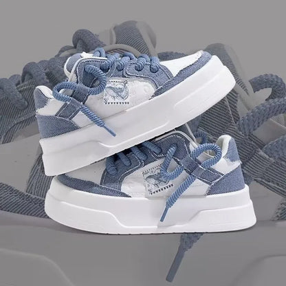 Autumn New Thick Soled Pink Women's Shoes, Wide Toe Versatile Casual Shoes, Round Toe Height Increasing Fashionable Board Shoes.